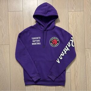 NBA Toronto Raptors Purple Black Basketball Logo Pullover Hoodie Size Medium